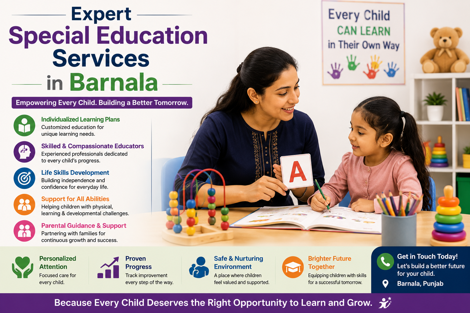 Child receiving Expert Special Education Services in Barnala