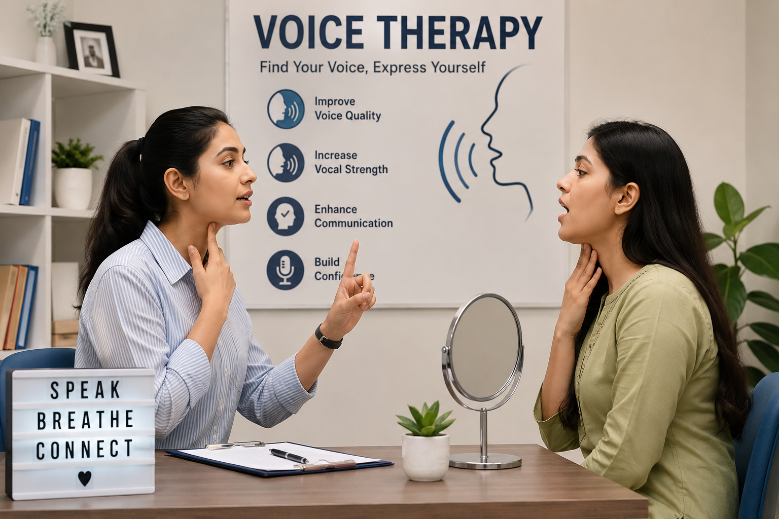 Expert Voice Therapy Session at Infinity Rehabilitation Centre - Student receiving personalized voice therapy in Barnala